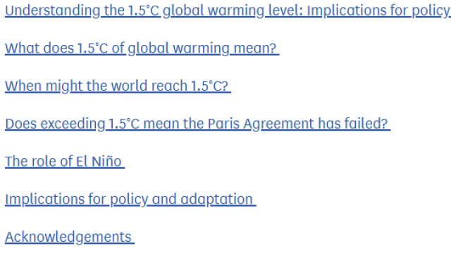 Understanding 1.5degC warming
